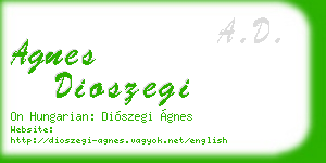 agnes dioszegi business card